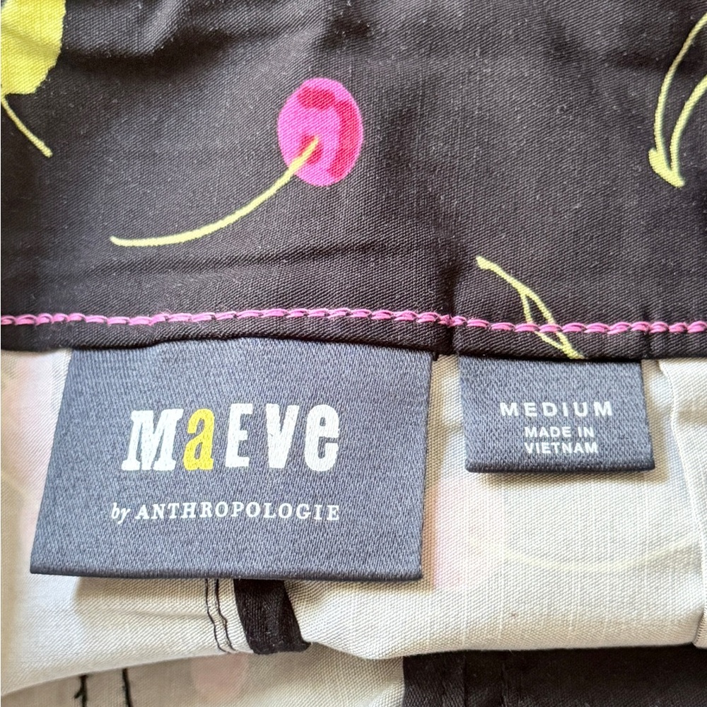 Anthropologie Maeve Black Cherry Print Mini Skirt Size Medium - Picture 4 of 8